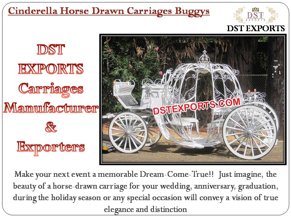 Cinderella Style Horse Drawn Wedding Carriage
