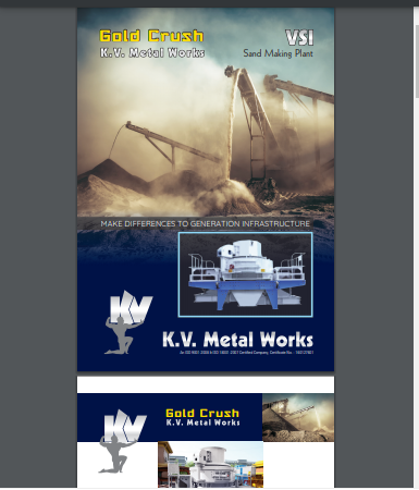 VSI Sand Making Plant Catalogue | Free Download | KV Metal Works