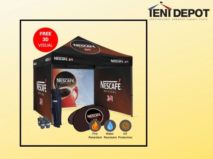Full-Color Digital Print Custom 10x10 Tent Includes Professional Graphic Design