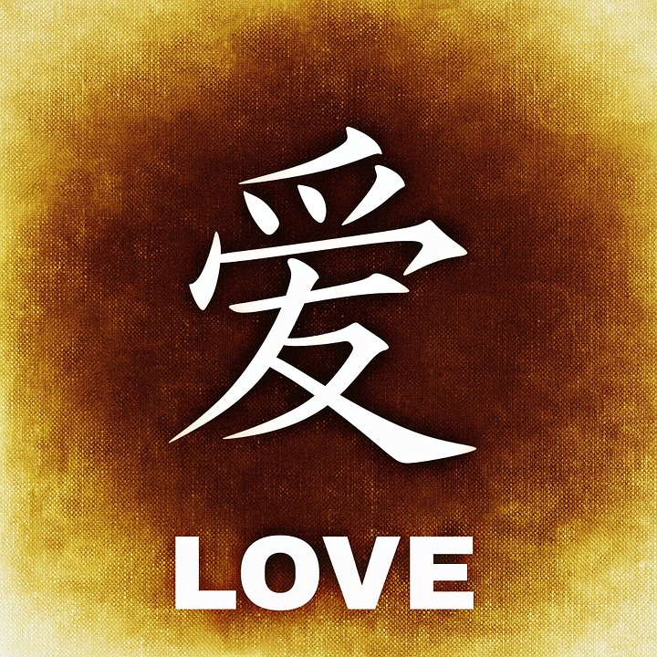 Different Chinese Symbol For Love, Peace And Happiness
