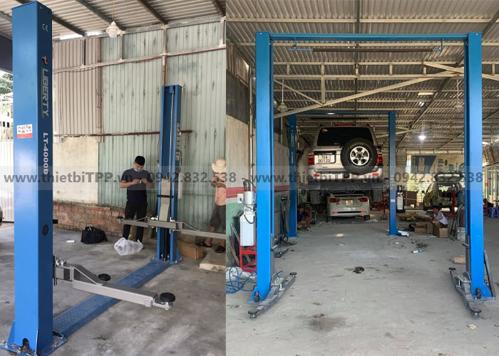 Cầu nâng 2 trụ là gì? Cấu tạo cơ bản và nguyên lý hoạt động 