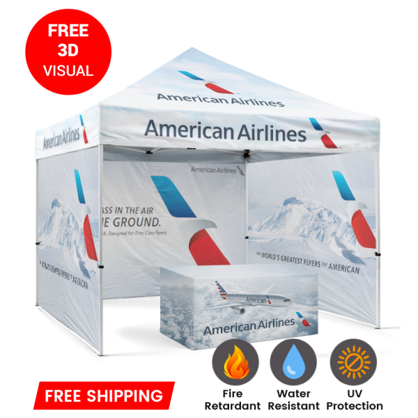 Custom 10x10 tent with sidewalls, accessories | Starline Tents