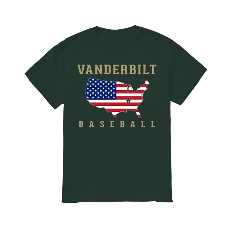 Vanderbilt Baseball Usa Flag Map T Shirt