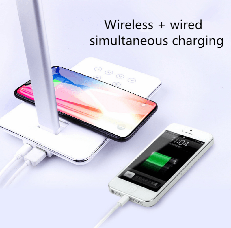 Desk Lamp With Usb Port, Smart Table Lamp With Mobile Phone Wireless Smart Charging