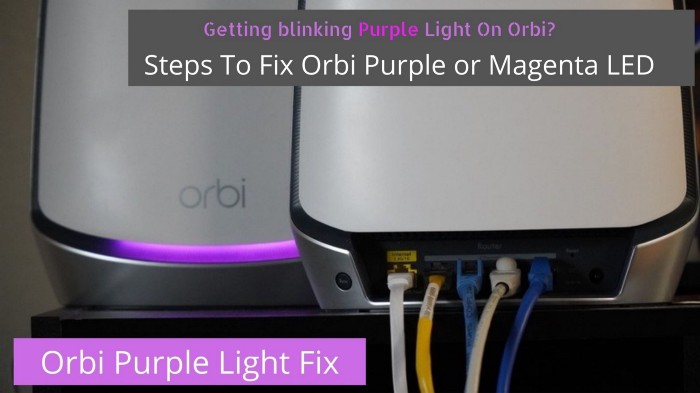 Steps to fix orbi purple light error