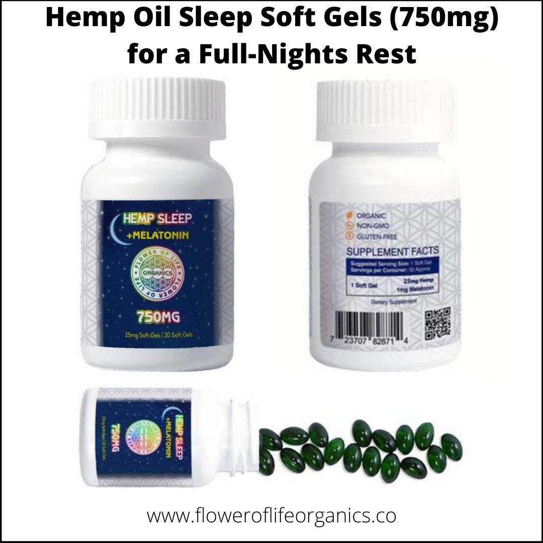 Hemp Oil Sleep Soft Gels (750mg) for a Full-Night Rest
