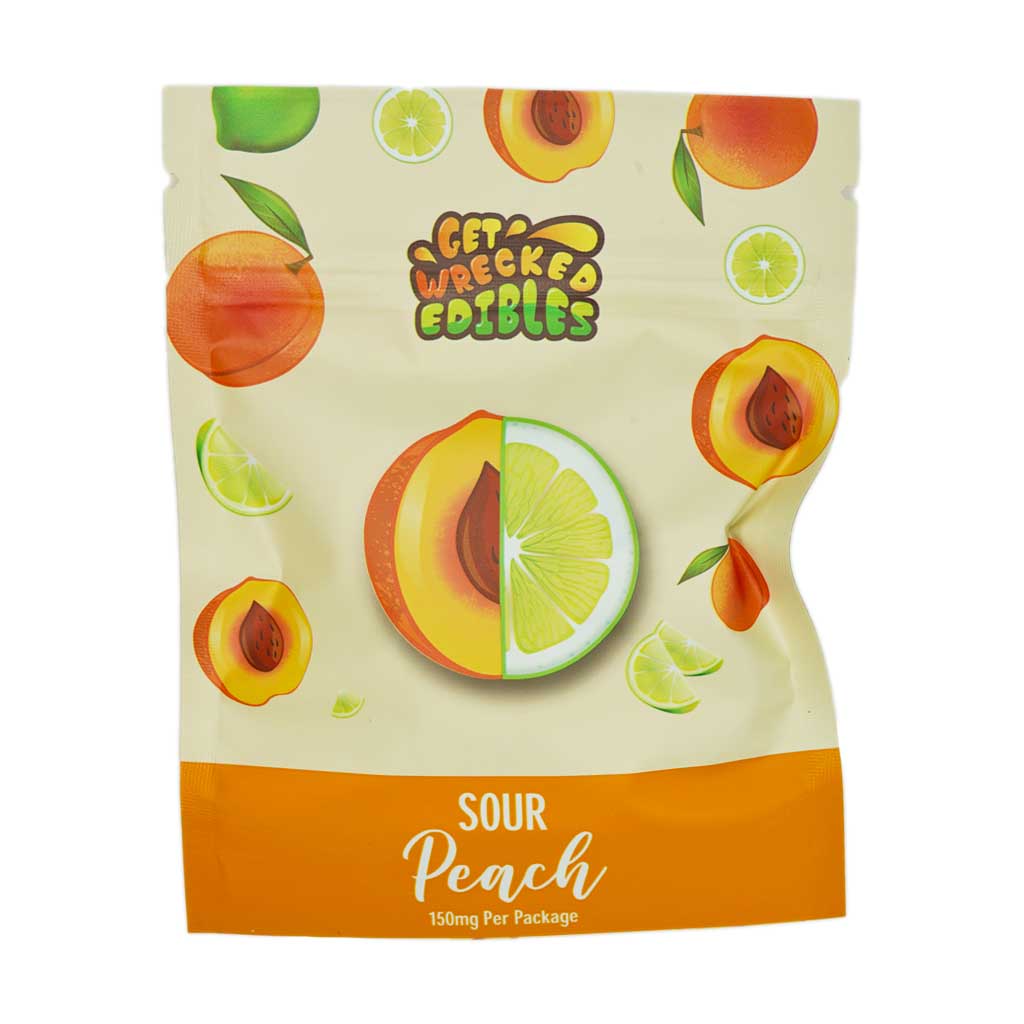 Get Wrecked Edibles – Sour Peaches 150mg THC