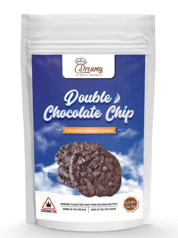 Dreamy Delite Double Chocolate Chip Canna Cookies 200mg THC