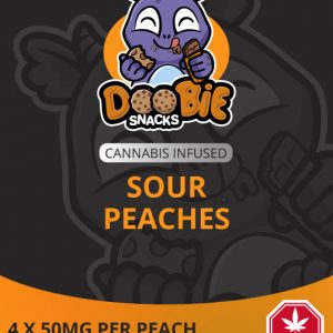 SOUR PEACHES 200MG THC BY DOOBIE SNACKS