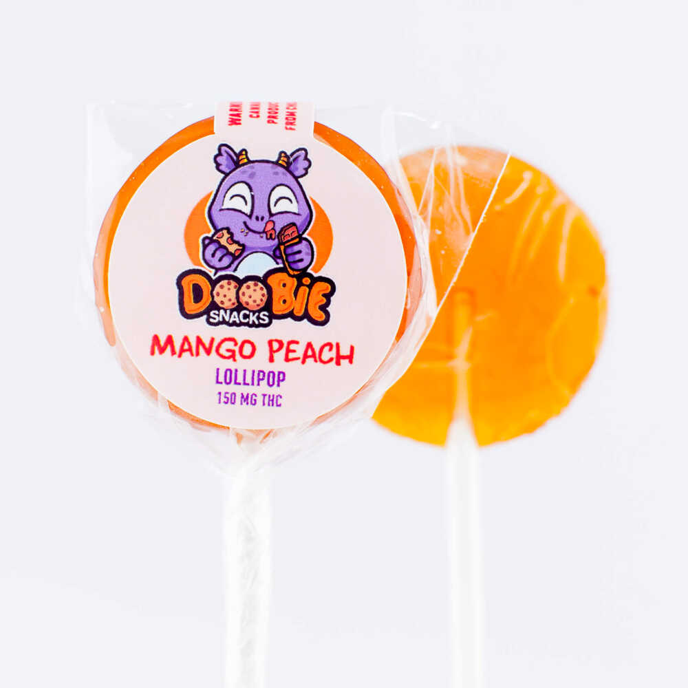 Doobie Snacks – 150mg THC Lollipop – Mango Peach
