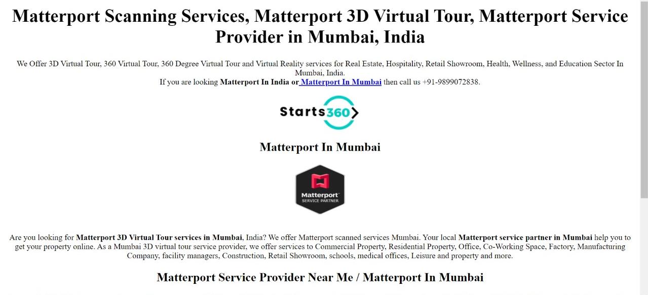 Matterport Service Provider in Mumbai, India