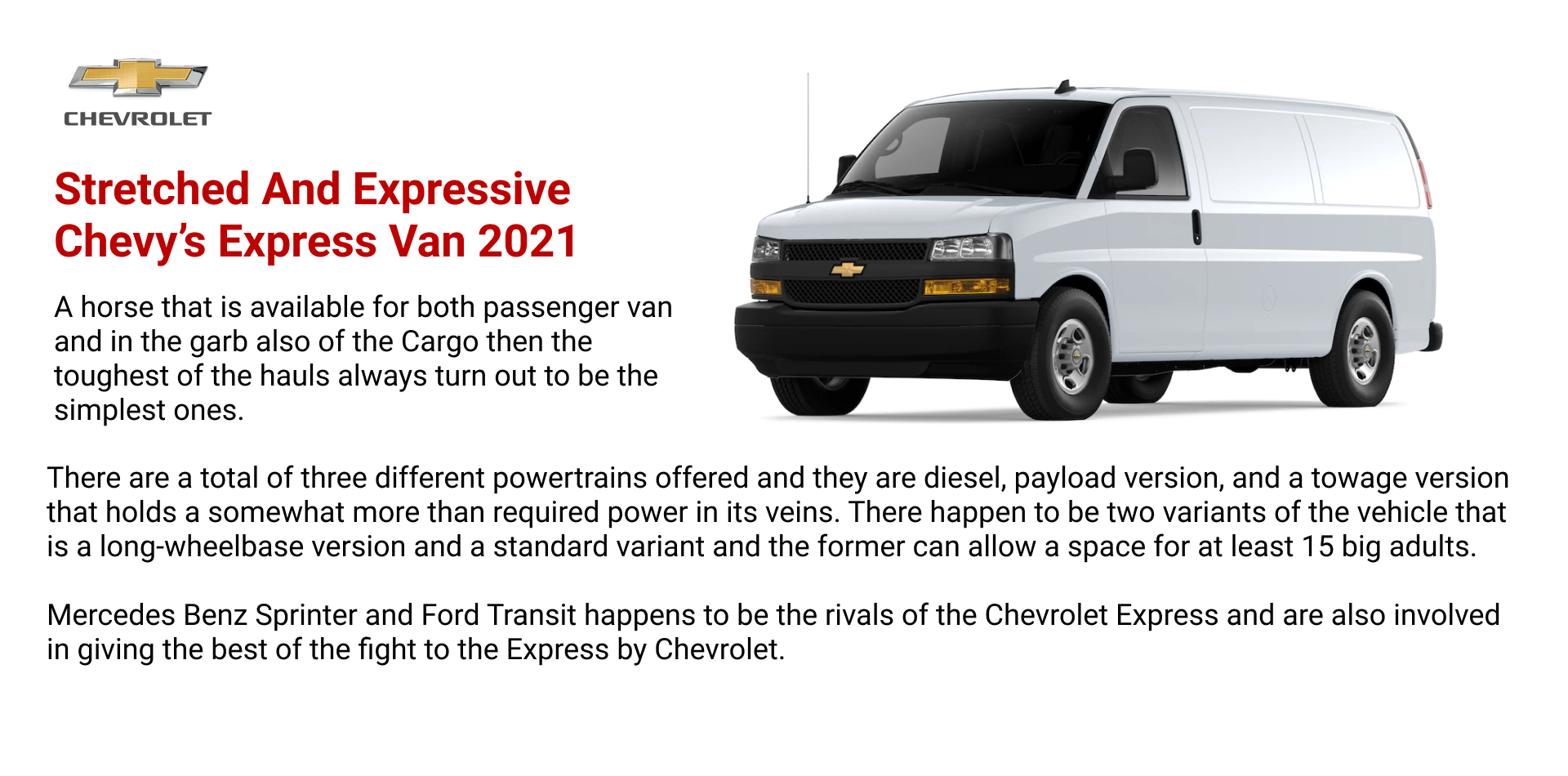 2021 Expressive Van The Chevy Express | Used Cars Near Me