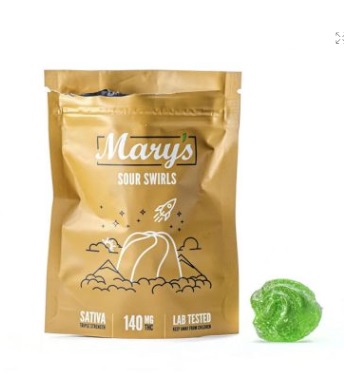 Mary’s Medibles – Sour Swirls – Sativa – 140mg