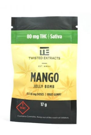 Twisted Extracts – Mango Jelly Bomb – Sativa – 80mg THC