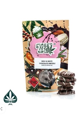 MILK and WHITE CHOCOLATE PRETZELS – 150MG THC
