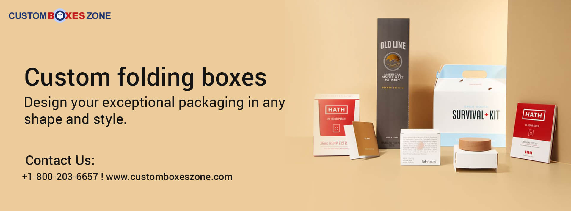Custom Folding Boxes Wholesale customization is Available at CustomBoxesZone