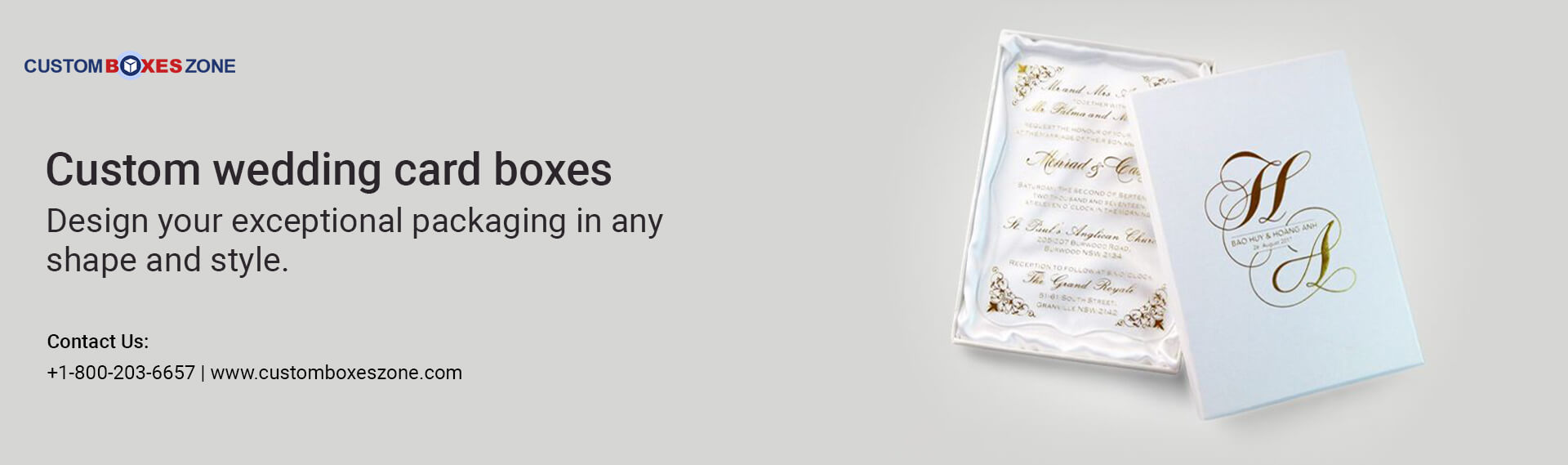 Best service of customized Custom Wedding card Boxes on customboxeszone.com