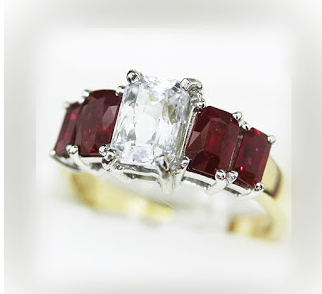 Fashionable Designed Platinum Ruby engagement rings - Vintage Times