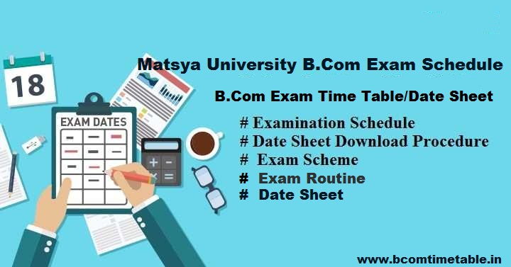 RRBMU B.Com 1st, 2nd, 3rd Year Exam Datesheet - Matsya University Timetable