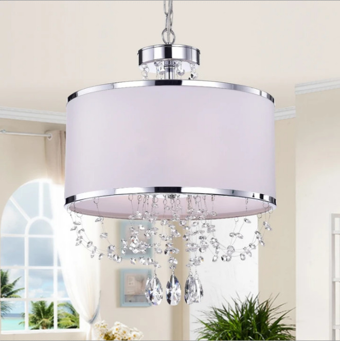 Hera' Shaded Crystal-detailed 4-light Chandelier - BuyDBest