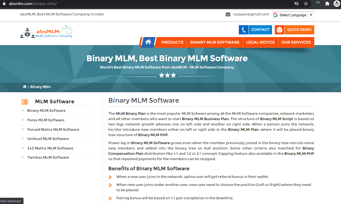 Readymade Binary Mlm PHP script