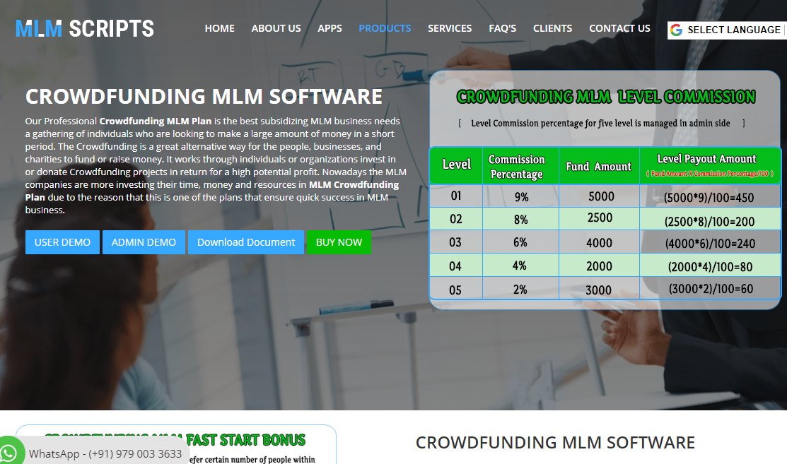 Software For Crowdfunding MLM Plan :