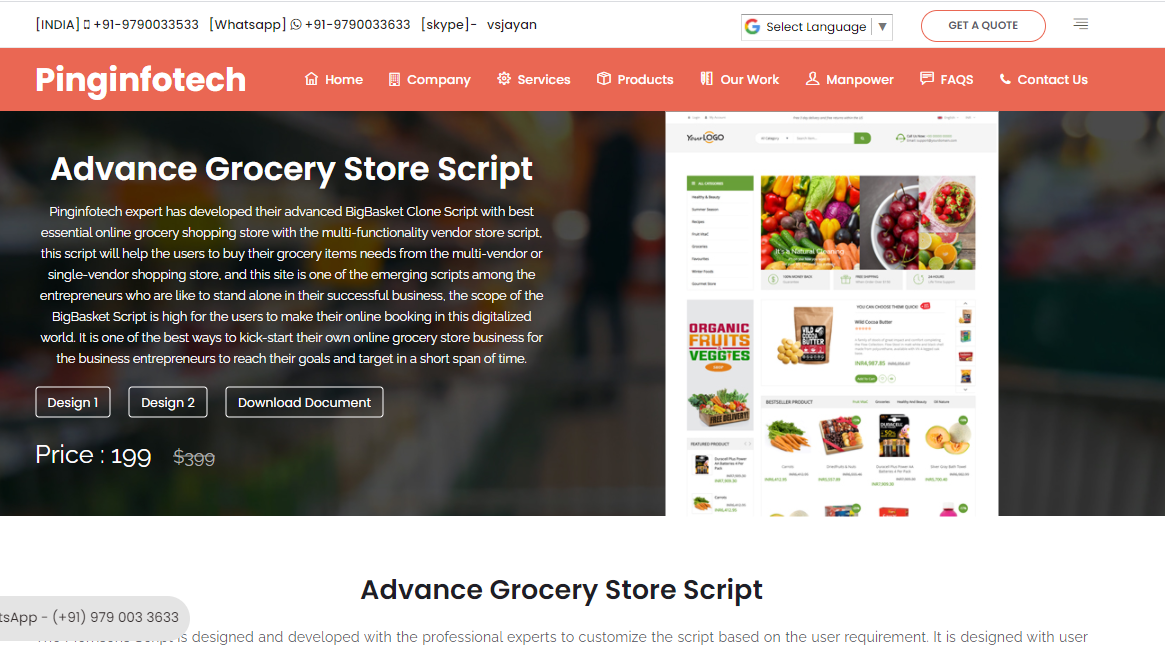 ONLINE GROCERY STORE BUSINESS  SCRIPT