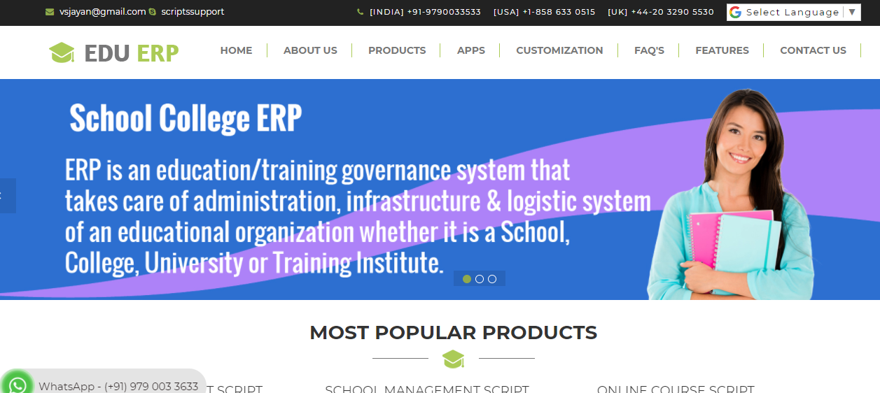 Readymade php school college ERP