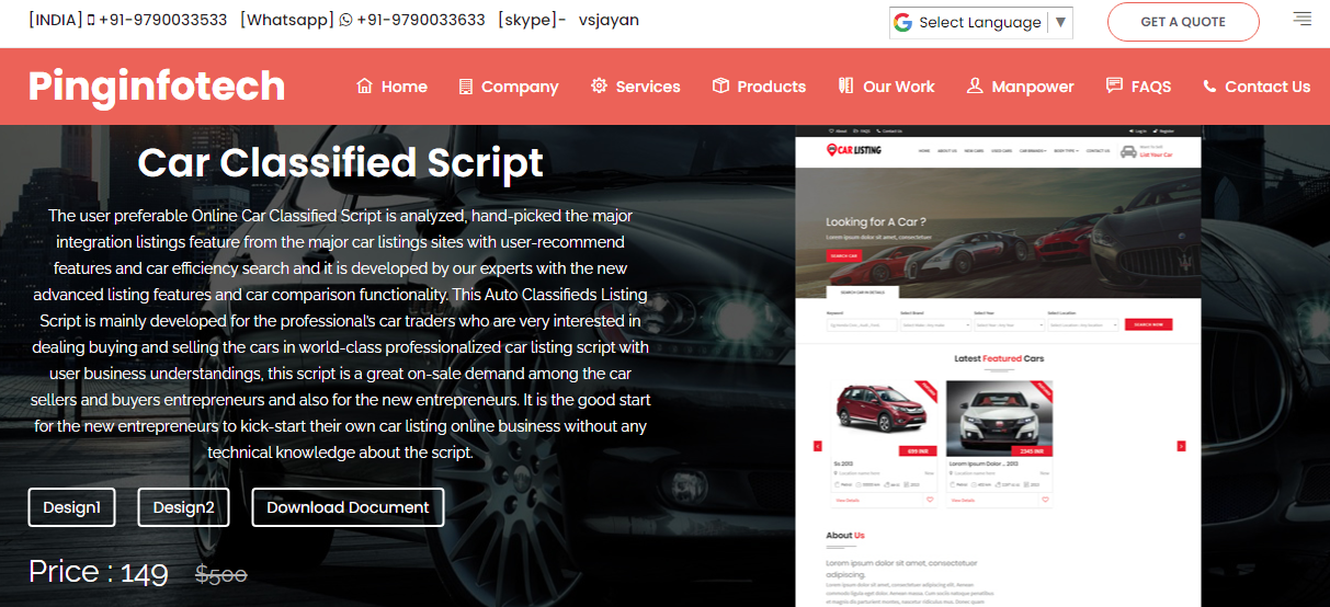 php  readymade Car Classified Script
