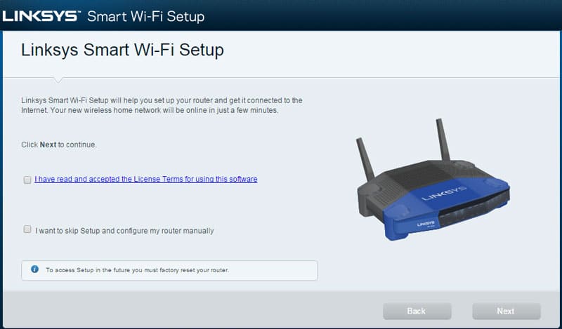 myrouter.local Linksys router setup 192.168.1.1