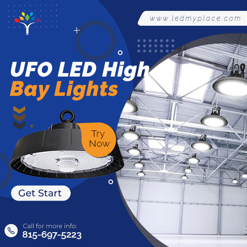 UFO LED High Bay Lights: For commercial warehouses and large storage.