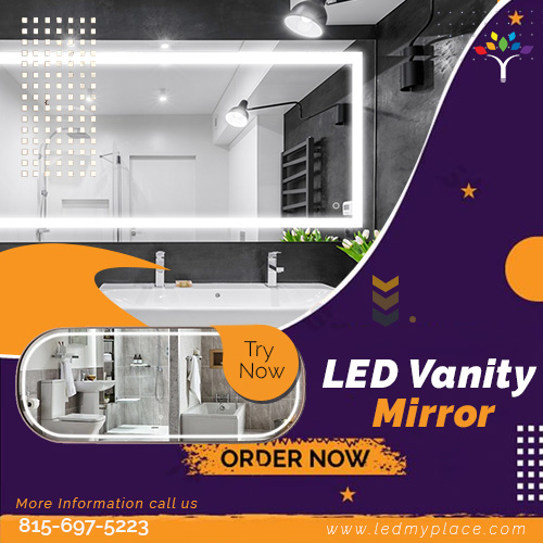 LED Vanity Mirrors: one-touch on and off and in-built defoggers.