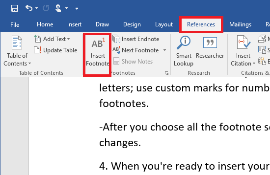 Way to Insert Footnotes or Endnotes in Microsoft Word