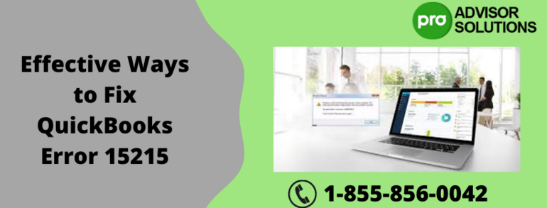 Top most preferred ways to fix QuickBooks Error 15215