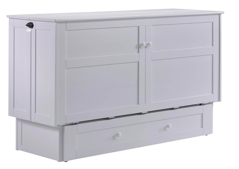 Daily Delight Murphy Bed White w/ 8 Inch Memory Foam Mattress