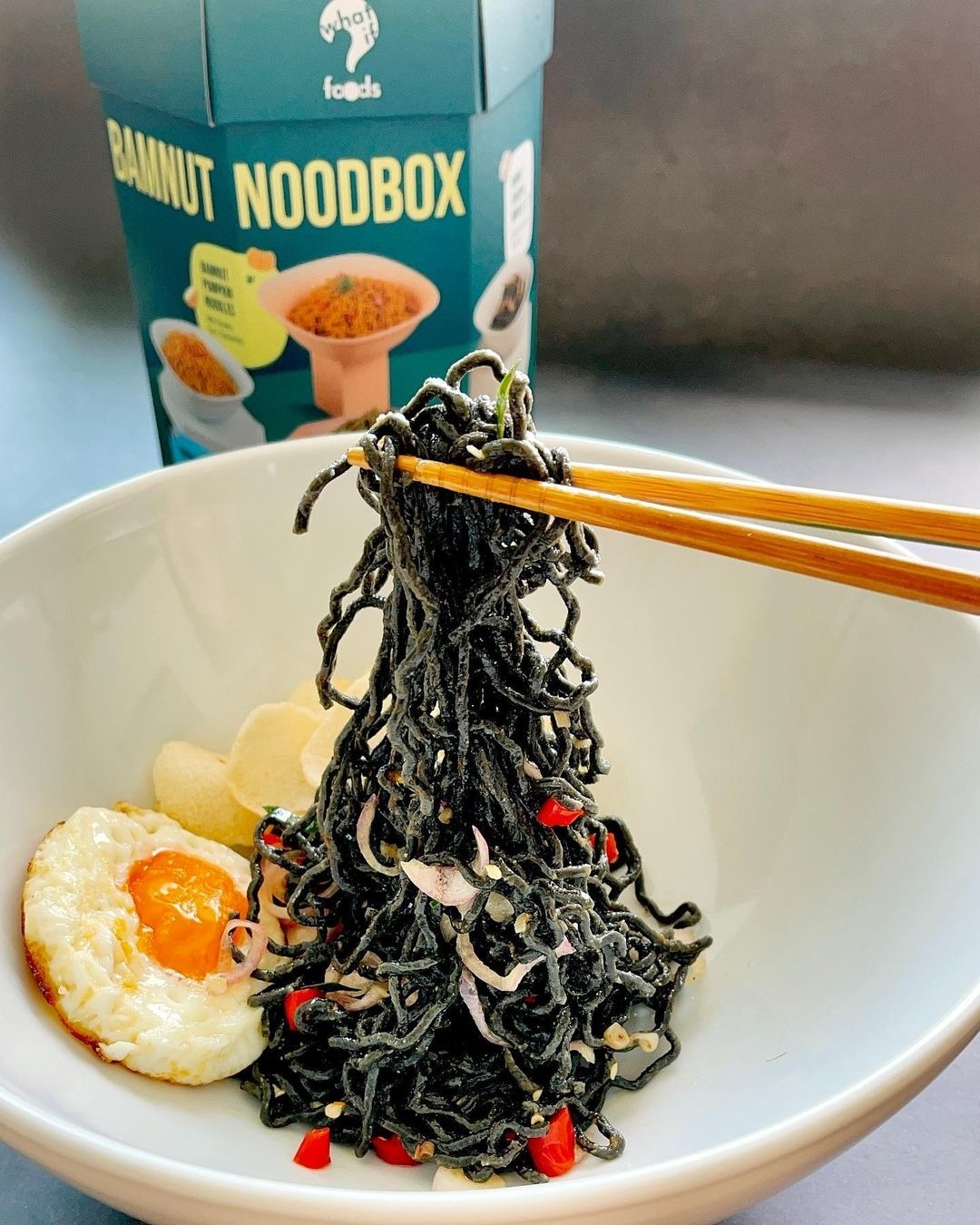Charcoal BamNut Noodles with Shroom Pepper Seasoning