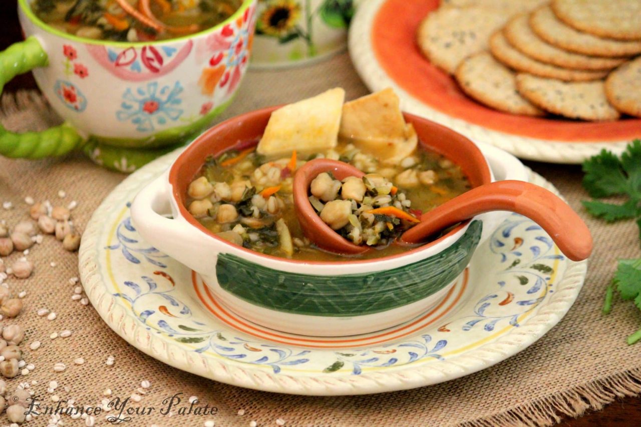 Chickpeas Vegetable Barley Soup Recipe