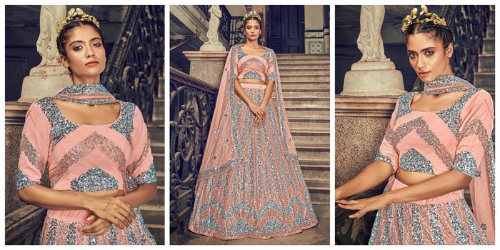 Lehenga Choli with Pink Net Embellishment