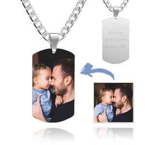 A photo engraved necklace is a great gift for either a man or a woman