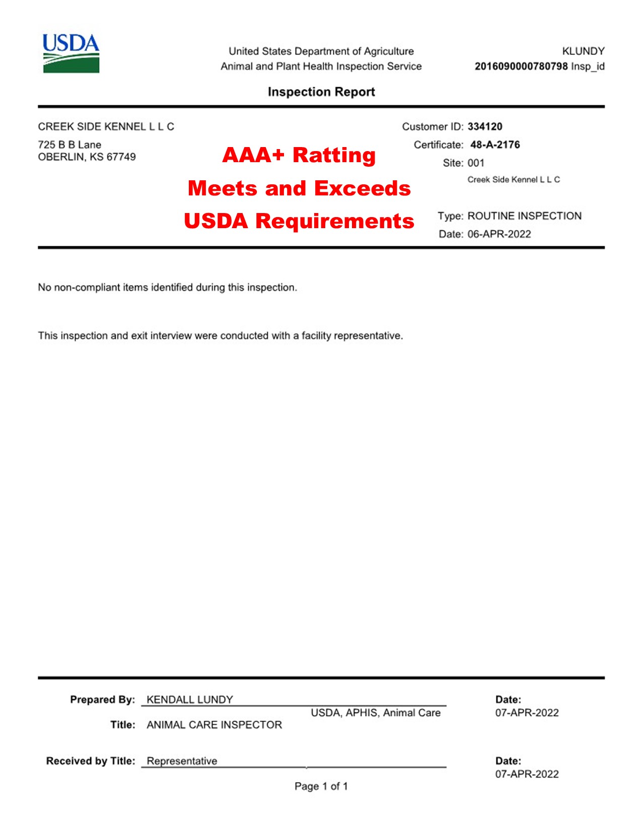 Check Rebecca Eiler Dog Breeder USDA Inspection Reports