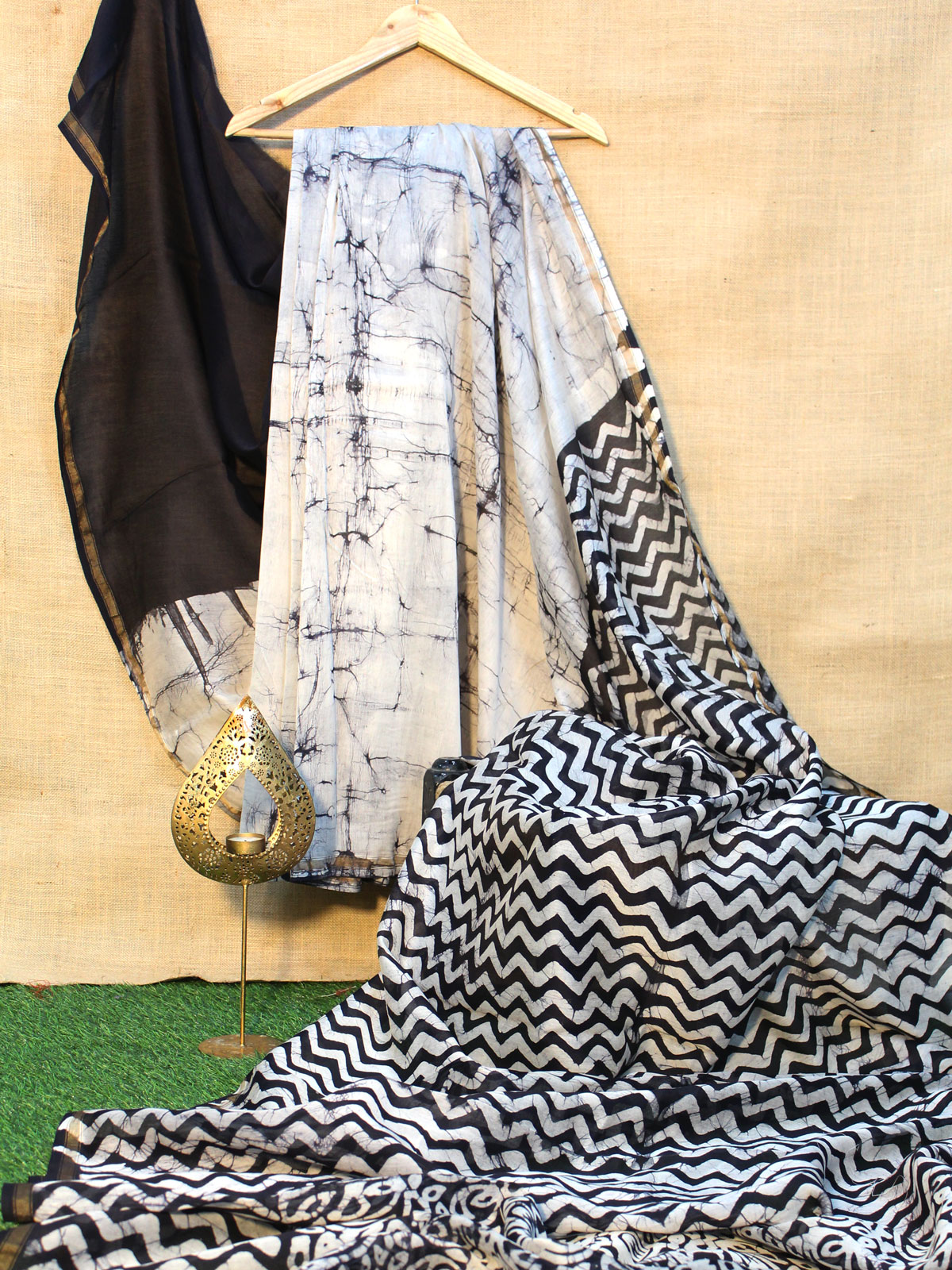 batik print cotton saree