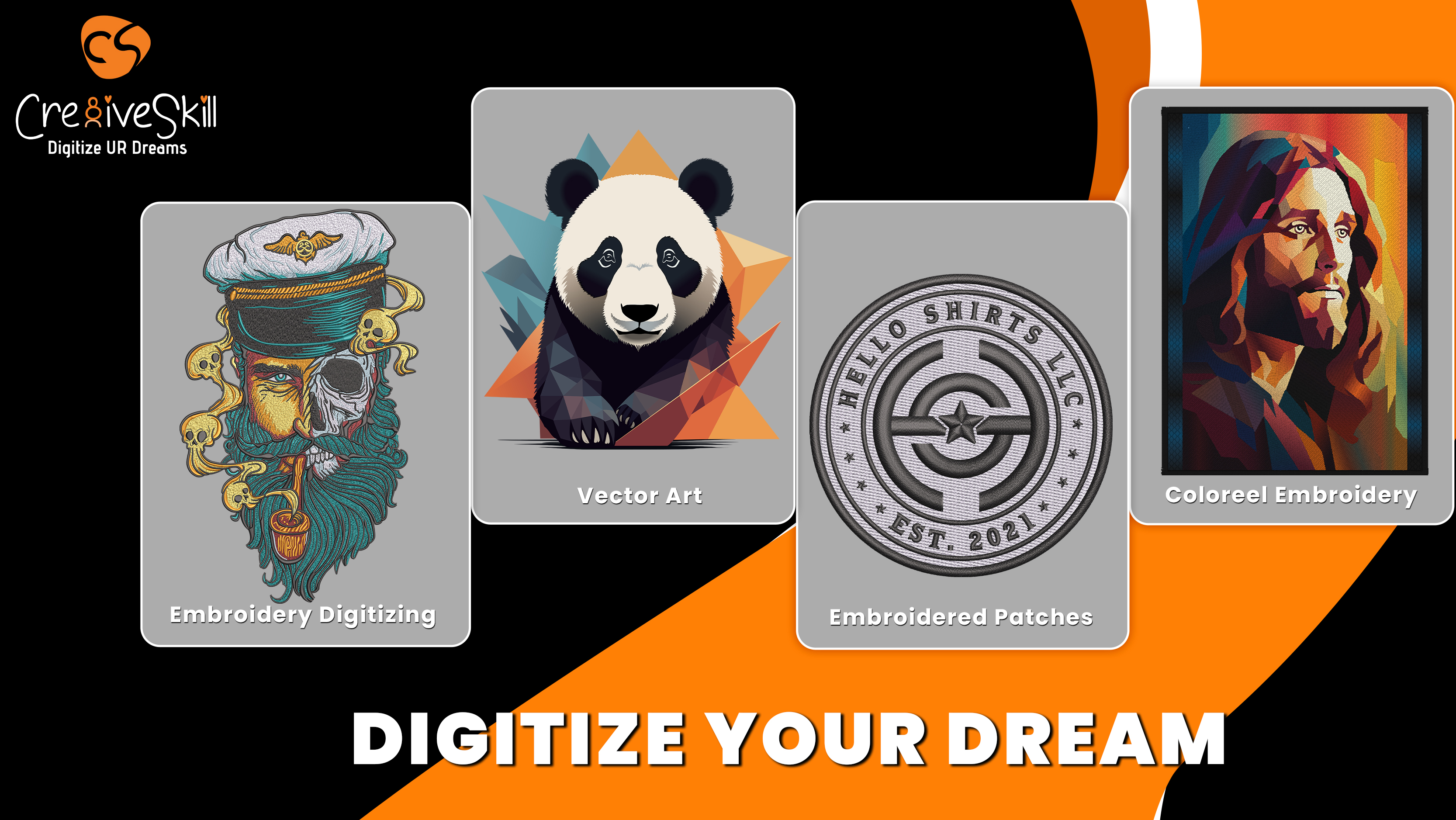 Professional Embroidery Digitizing & Vector Art Services | Cre8iveSkill