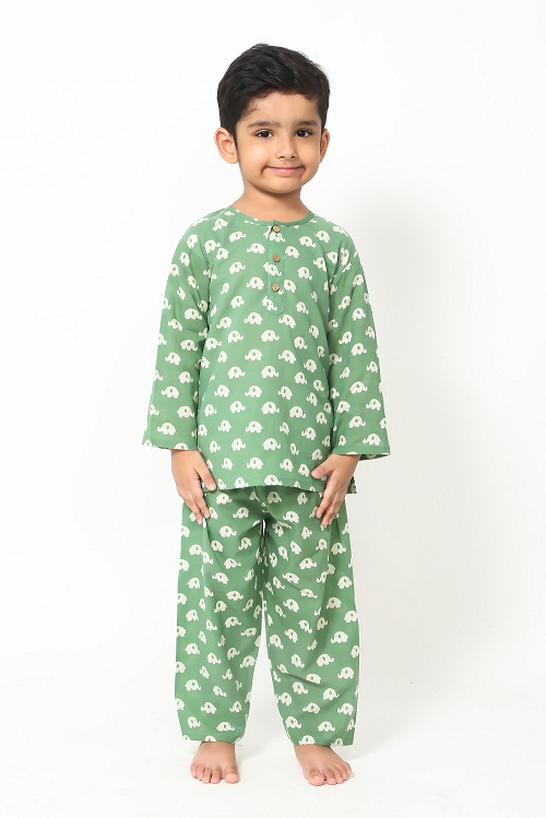 Green Elephant Night Suit Unisex