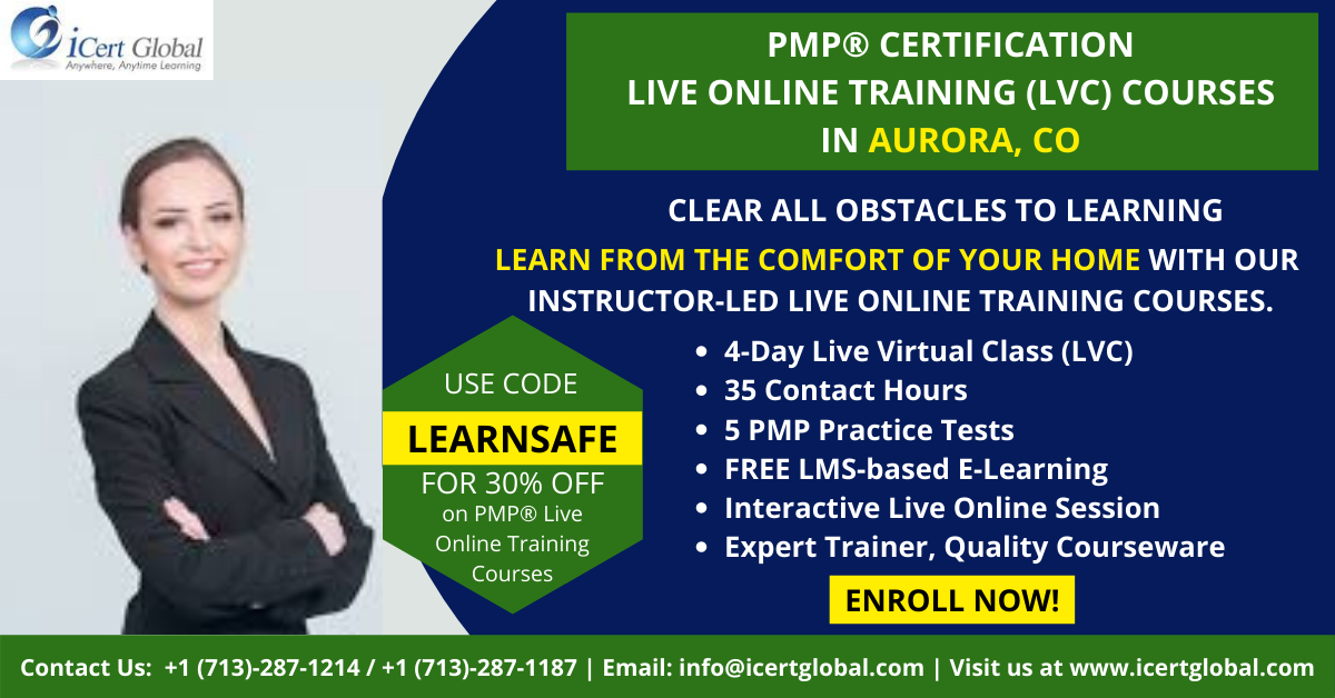 PMP Live Online Training (LVC) Course in Aurora, CO