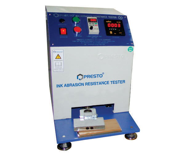 What is an ink abrasion resistance tester, and how does it work?