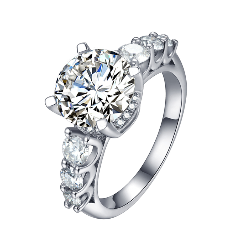 Buy McGee Hidden Halo Double-Trinity Moissanite Ring Charlotte