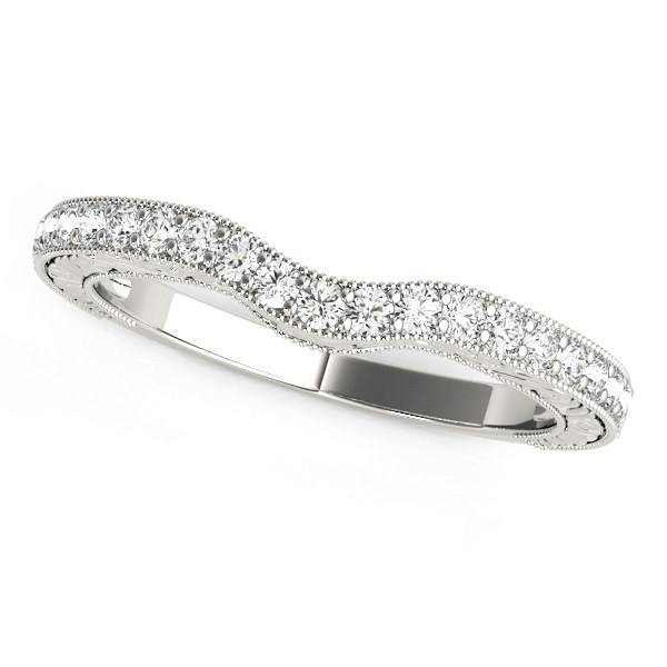 Buy 14k White Gold Antique Style Milgrained Curved Diamond Ring (1/4 cttw) North Carolina