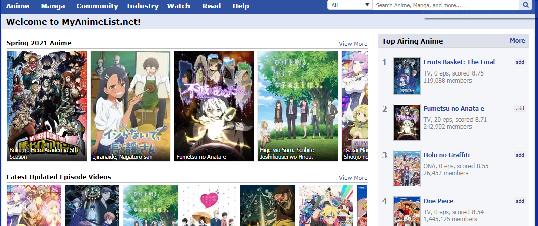 Anime Streaming Site Like Myanimelist