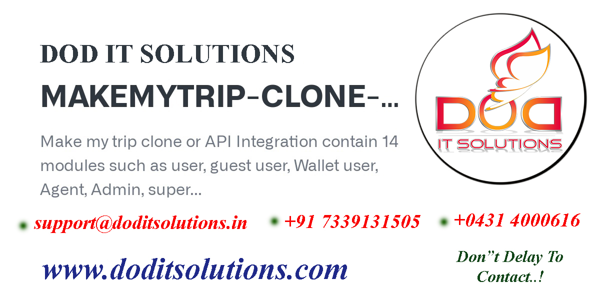 Readymade Best Make My Trip Clone Script - DOD IT SOLUTIONS