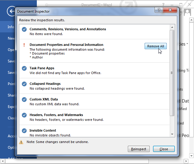How to View and Remove Personal Information from an Office Document